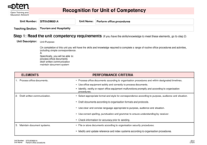 Perform Office Procedures Form