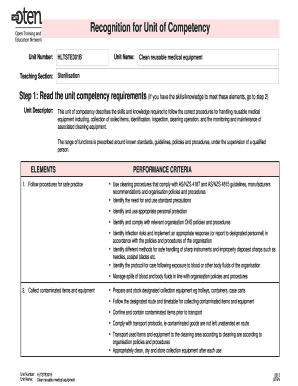 HLTSTE301B Clean Reusable Medical Equipment