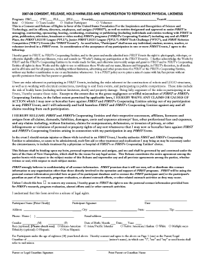 FIRST Consent and Release Form