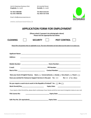 Outsource Career Application Form