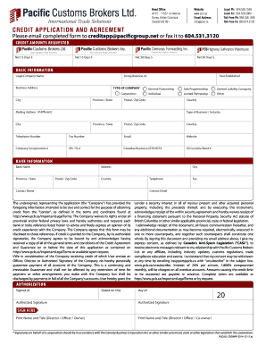 Credit Application and Agreement