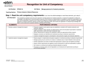 Unit of Competency Recognition Form
