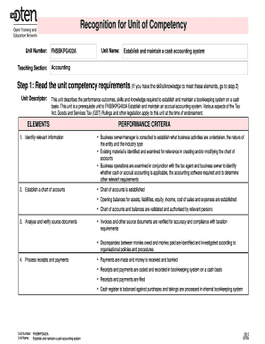 Unit Competency Recognition Form