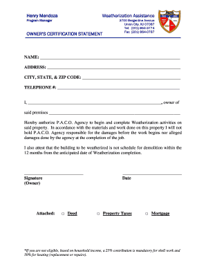 Weatherization Authorization Form