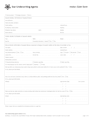 Motor Claim Form
