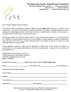 Arizona School Tuition Organization Donation Form