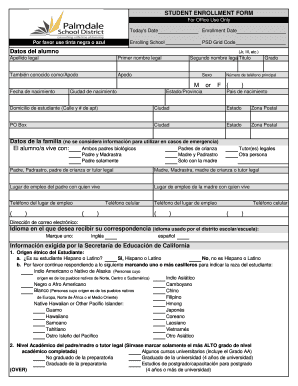 Formulario de Inscripción del Estudiante