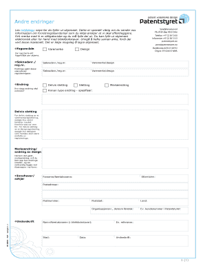 Norwegian Trademark Design Amendment Form