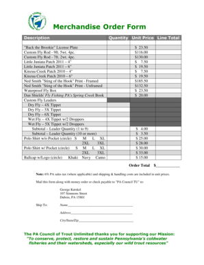 Merchandise Order Form