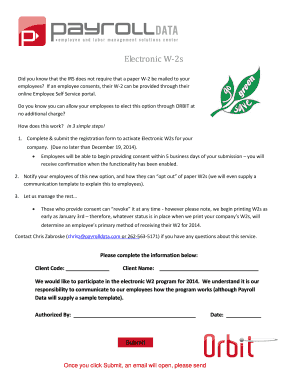 Electronic W-2 Consent Form