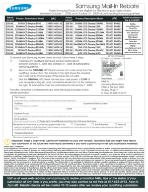 Samsung Mail-In Rebate Form