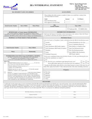 IRA Withdrawal Statement