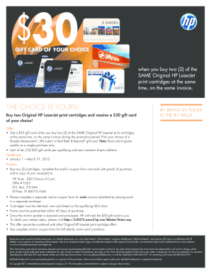 HP Toner Rebate Form