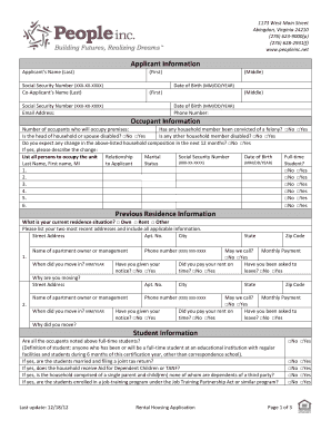 Rental Housing Application