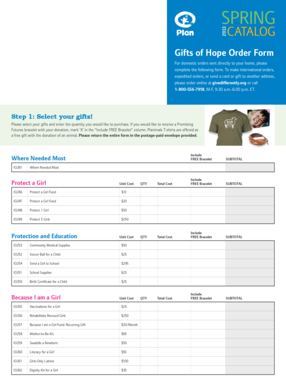 Gifts of Hope Order Form
