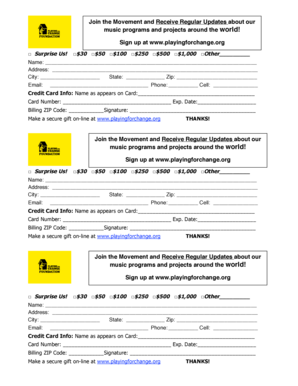 Playing for Change Donation Form