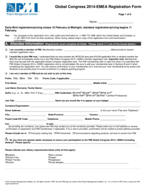 PMI Global Congress 2014-EMEA Registration Form