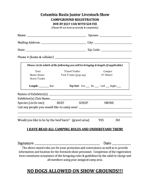 Dump trailer rental agreement template - Camping bFormb - Columbia Basin Junior Livestock Show - cbjls