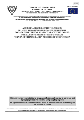 Cyprus Residence Card Application for Non-EU Family Members