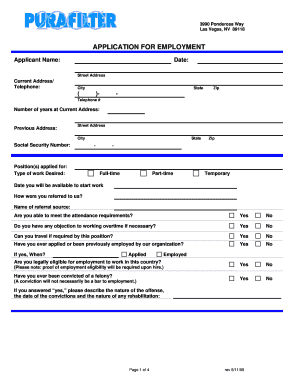 Application for Employment