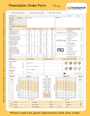 Prescription Order Form