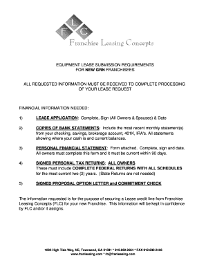 Equipment Lease Application