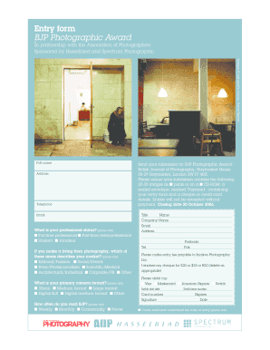 BJP Photographic Award Entry Form