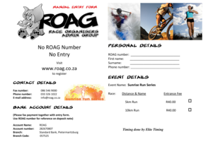 Sunrise Run Series Registration Form