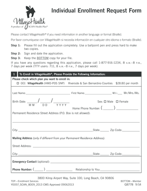 VillageHealth Medicare Advantage Enrollment Form