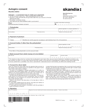 Autogiro Consent Form