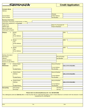 Credit Application Form