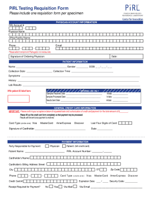 PiRL Testing Requisition Form