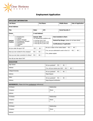 Employment Application Form