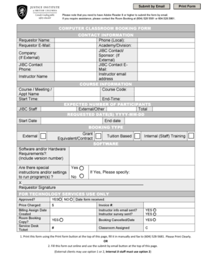 Computer Classroom Booking Form