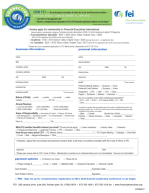 Financial Executives International Membership Application