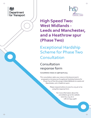 Exceptional Hardship Scheme Consultation Form