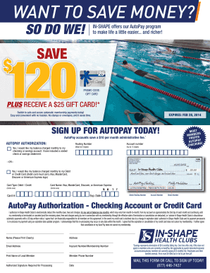 In-Shape AutoPay Authorization Form