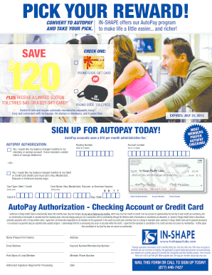 In-Shape AutoPay Authorization Form