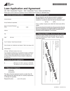 NEA Valuebuilder Loan Application and Agreement