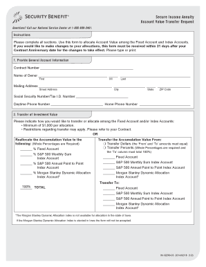 Secure Income Annuity Account Value Transfer Request