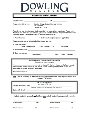 Business Supplement Form