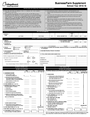 Business/Farm Supplement Form