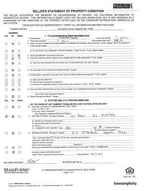 Seller's Statement of Property Condition