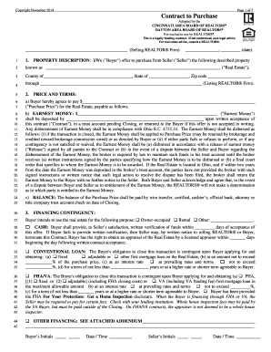 Ohio Residential Purchase Agreement