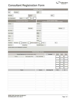 Consultant Registration Form