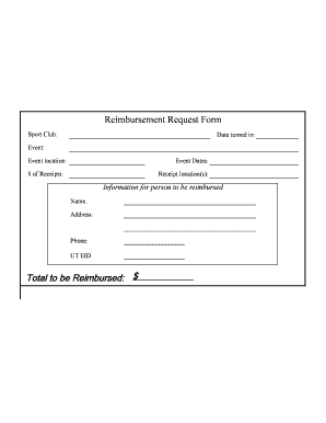 Reimbursement Request Form