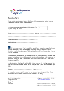 Age UK Bucks Donation Form