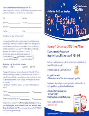 Fillable Online Festive Fun Run Rickmansworth Registration Form ... Fax Email Print - pdfFiller