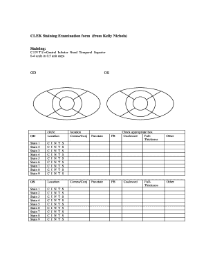 CLEK Staining Examination Form