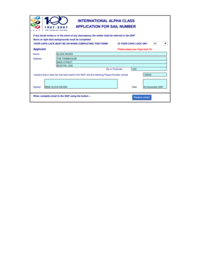International Sailing Federation Sail Number Application